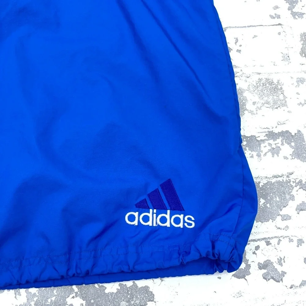 Vintage Adidas Jacket Men Large Blue Pullover Windbreaker Track Suit Snap‎ T Y2K